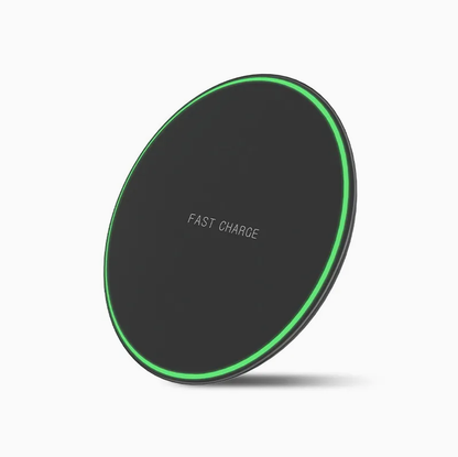 Universal 15W Wireless Charging Pad Fast Charger Portable Round Aluminium Alloy 10W LED Light Wireless Chargers
